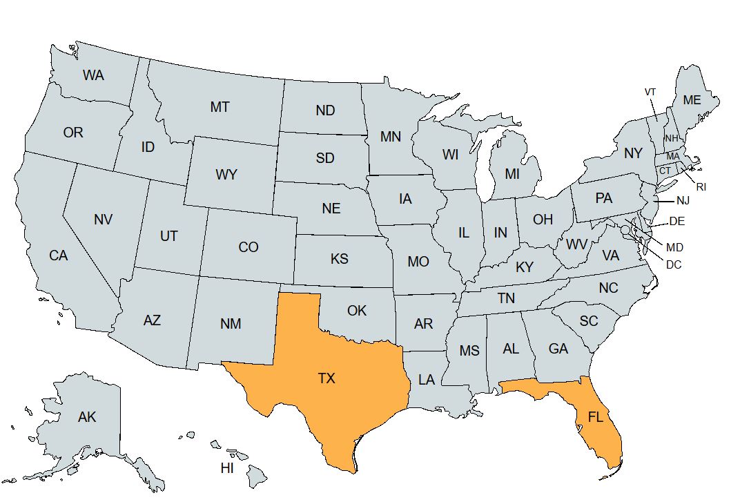 US Map of DC